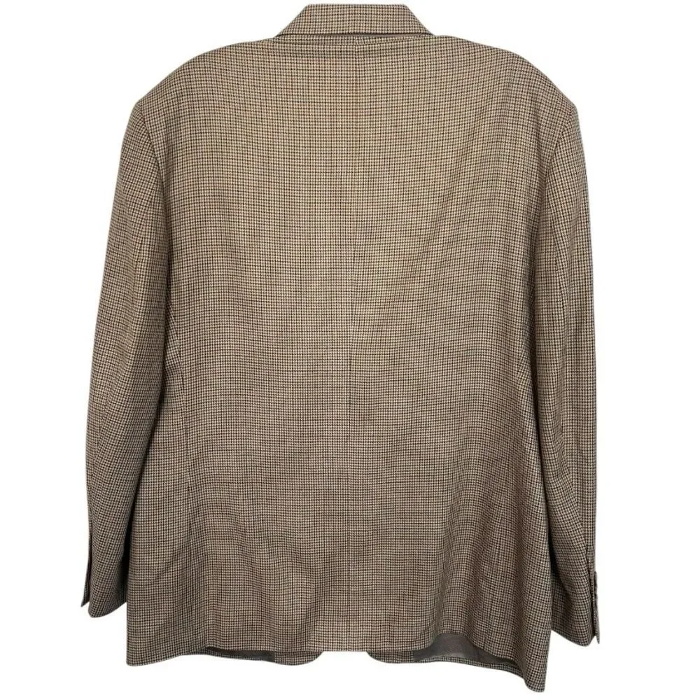 Oscar De La Renta | Silk‎ Wool Blazer Mens Sport Coat Brown 44R
